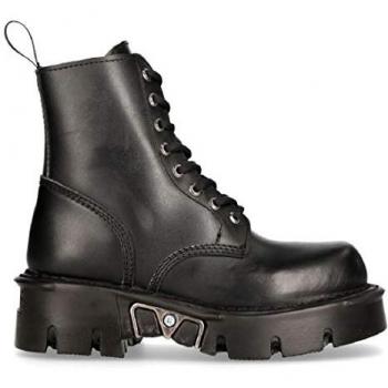 New Rock Unisex Militär-Boots Schwarz EU44