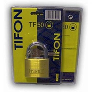 Tifon Longbow – Cadenas en laiton, pack blister 50 mm (075011)