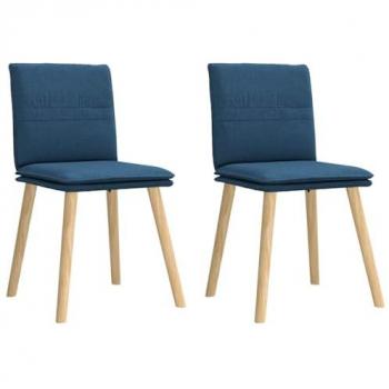 Chaises de cuisine bleu en tissu