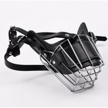Black/Brown Metal Mesh Dog Muzzle