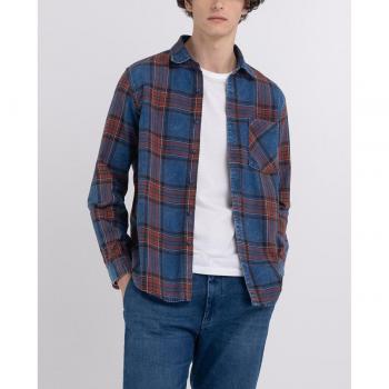 Replay Herren Hemd Blau Karomuster XXL – Vielseitig