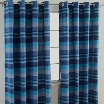 Cortinas Decorativas Rayas Marruecos Azul 137x137 cm