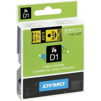 S0720790 Dymo D1 Tape 6mm Black on Yellow
