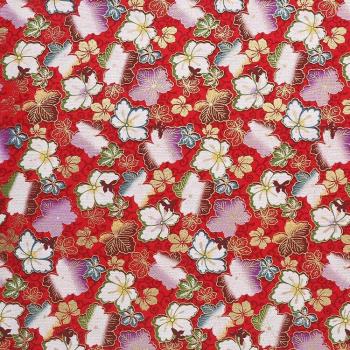 Tissu de couture japonais rouge bleu marine en coton