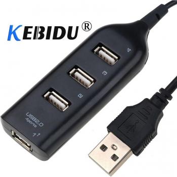 4-Port USB 2.0 Auto Ladegerät Hub für PC und Laptop