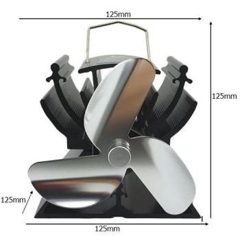 12.5cm Eco-Friendly Heat Powered Fan for Wood Burner (Nickel)
