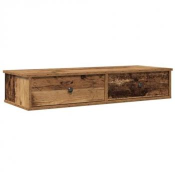 Classic Wooden Wall Shelf with Drawers 100x37.5x19 cm Engineered Wood