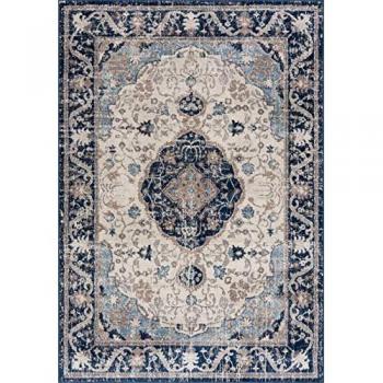 Montana Blue Medallion Design Oriental Vintage Area Rug