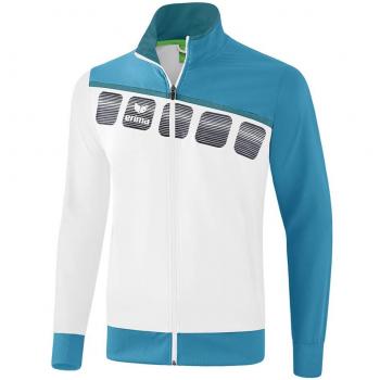 Erima 5-C Sweatjacke Weiß/Oriental Blue