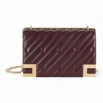 Borsa a tracolla matelassé bordeaux da donna Elisabetta Franchi