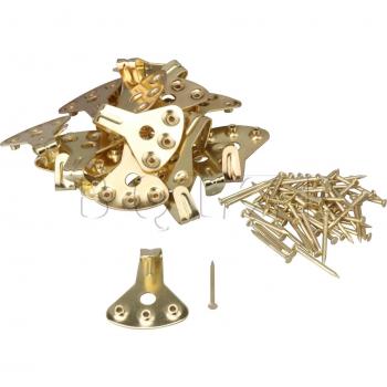 Juego de Ganchos para Colgar, 20 Piezas, Dorado, Tres Agujeros 40x34mm