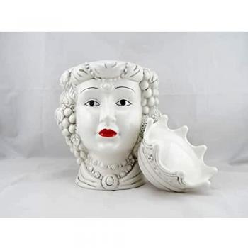 Anfora di porcellana con coperchio testa di moro