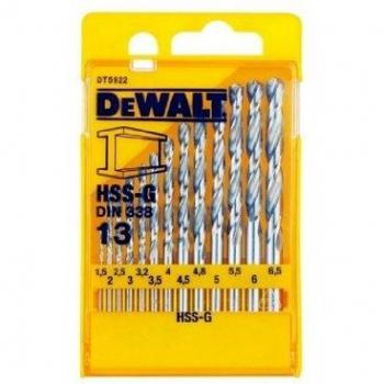 DeWALT DT5922 Coffret de Foret HSS-G 13 pièces métal meulés DIN 338
