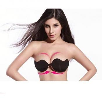 Zwarte push-up bh met kleeffunctie B-cup
