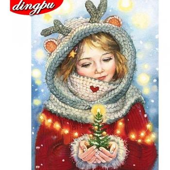 Retrato Diamante 20x30 cm con Mosaico Navideño Redondo Completo