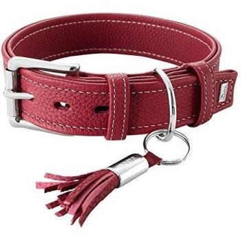 Collar Elegante Hunter Cannes de Piel de Napa, Burdeos, Talla 45 (S)