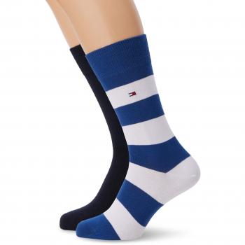 Tommy Hilfiger Herren Socken TH MEN RUGBY SOCK 2P 342021001105039, 2er Pack, Gr. 39/42, Blau