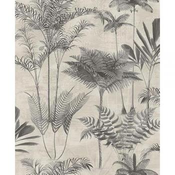 Papier peint Jungle Mystère (intissé) Rasch Lirico 555134 gris noir