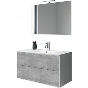 Composizione moderna IGEA 4 pezzi cemento 91x46,5x190