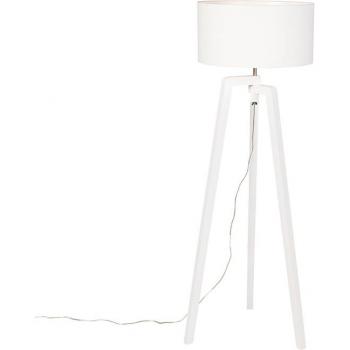 50 cm White Tripod Floor Lamp with White Lampshade
