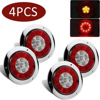 LED Rear Marker Light Pack for Trailers – 4x24V 16-LED High-Beam Warning Lamps