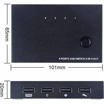 Commutateur USB 2.0 pour 4 périphériques Kebidumei