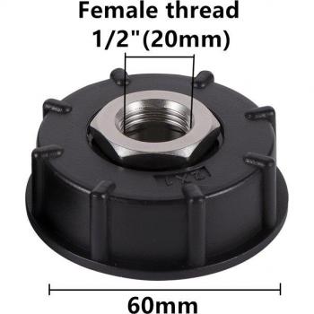 S60x6 Coarse Thread IBC Adapter for 1/2 & 3/4 Garden Hose