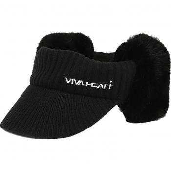 Visiera Golf Lavorata a Maglia Nero Donna Viva Heart