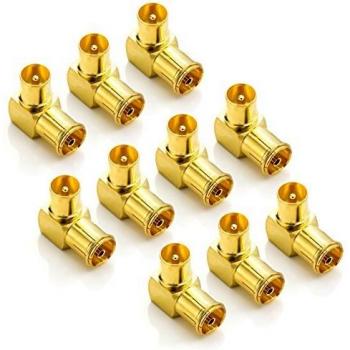 DeleyCON Goldbeschichteter 90° IEC Winkelstecker Set
