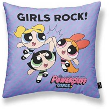 Funda de cojín suave Powerpuff Girls Girls Rock 45x45 cm