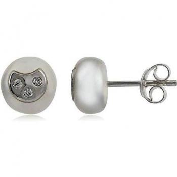 Córdoba Jewels pendientas de plata ley 925 con perla y zirconitas Luna Zirconium Perla Silver
