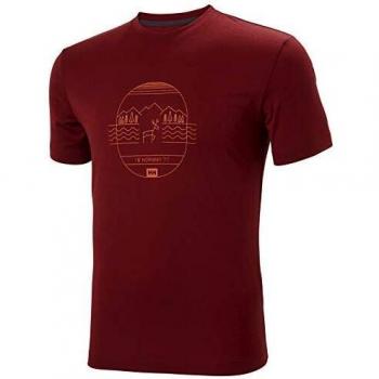 Helly Hansen Herren Skog Graphic Tee, Oxblood, XL