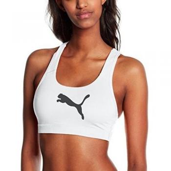 PUMA Damen Sport-BH Powershape Forever, weiß (white-Cat graphic), 34