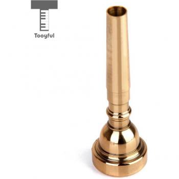 Boquilla de Trompeta Metálica Bañada en Oro/Cobre, Modelo Compatible Yamaha/Bach/Conn, Tamaño 7C, Pack de 1