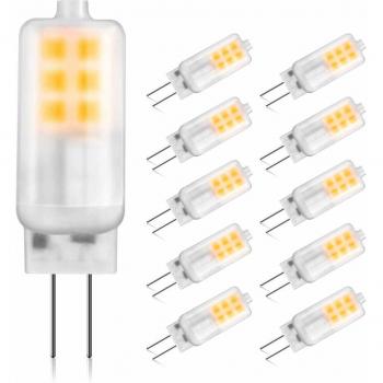 GLIME G4 LED Lamps, 3W Equivalent to 10-25W Halogen, No Flicker, Warm White 3000K, Pack of 10