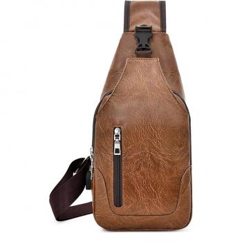 PU Leather Business Travel Shoulder Bag for Men