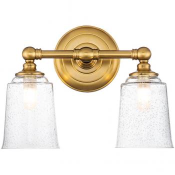 Lampada da parete Feiss in ottone brunito, design Hugeunot, IP44