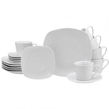 Amelie 18 pezzi CreaTable Servizio da Caffè Bianco