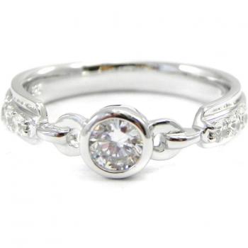 Anillo 'Scarlett' de plata en color blanco 54