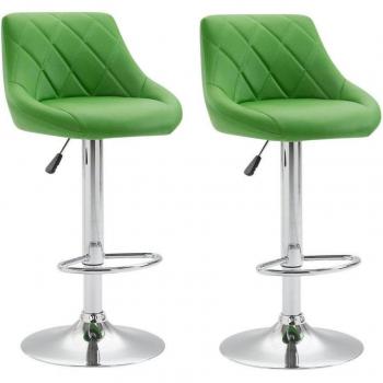 Sgabelli Girevoli per Bar – Verdi con Poggiapiedi (2x)