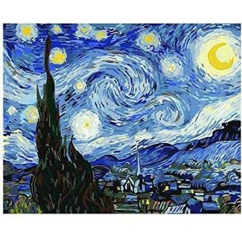 L-APERATURE Van Gogh Paint by Numbers for Adults, DIY Adult Paint by Number Kits for Beginners on Canvas Rolled Unframed 16 by 20