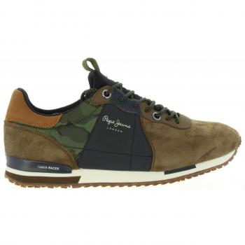 Pepe Jeans London Tinker Racer Mix, Sneakers Basses Homme, Marron