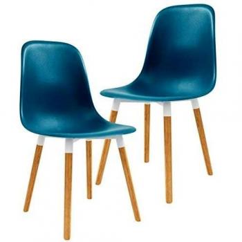 Chaises de Salle à Manger Turquoise VidaXL, Ensemble de 2 Pièces en Plastique