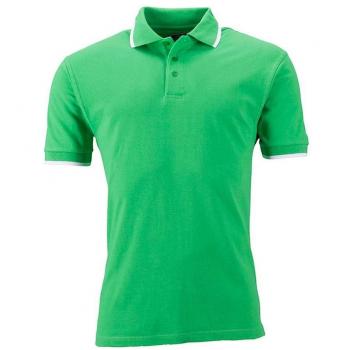 James and Nicholson Unisex Tipping Polo (Frog Green/White)
