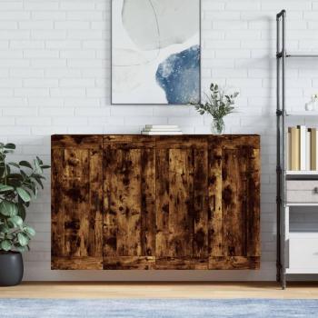 Smoked Oak Engineered Wood Wall Mount Cabinet Pair – VidaXL