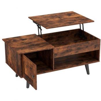 Costway Couchtisch „Schrank“ – 100 × 50 cm, höhenverstellbar, verstecktes Fach