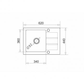 Lavello Monocottura Maidsinks Promo Beige con Gocciolatoio 62x44 cm
