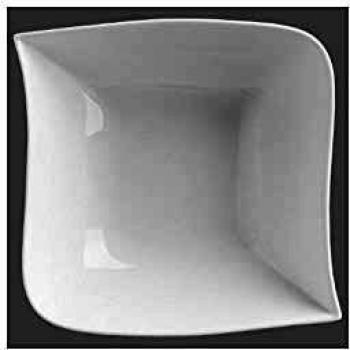 Saladier en porcelaine carré design vague