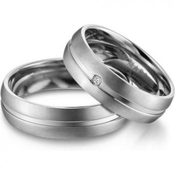 Ehering MARRYA – Titan Ring, 58 mm, silber, für Paare