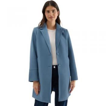 Moonstone Blue Cecil Wollmantel – Damen – Größe L (42) – 90 % Polyester/10 % Viskose, unifarbenes Futter